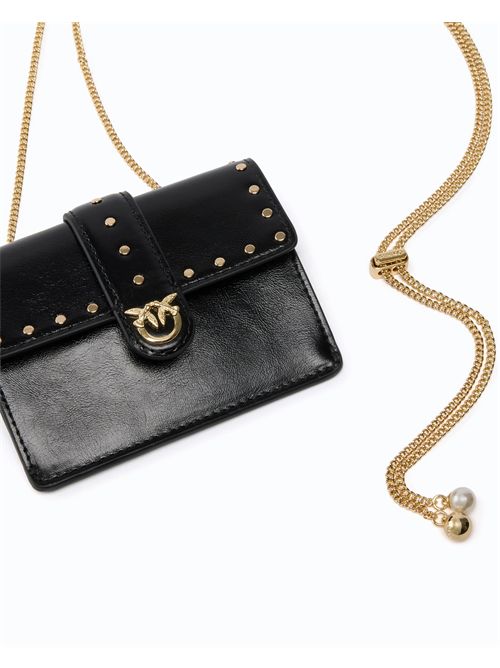 Portacarte Love Pocket in pelle con tracolla a catena PINKO | 107637A3LP/Z99Y